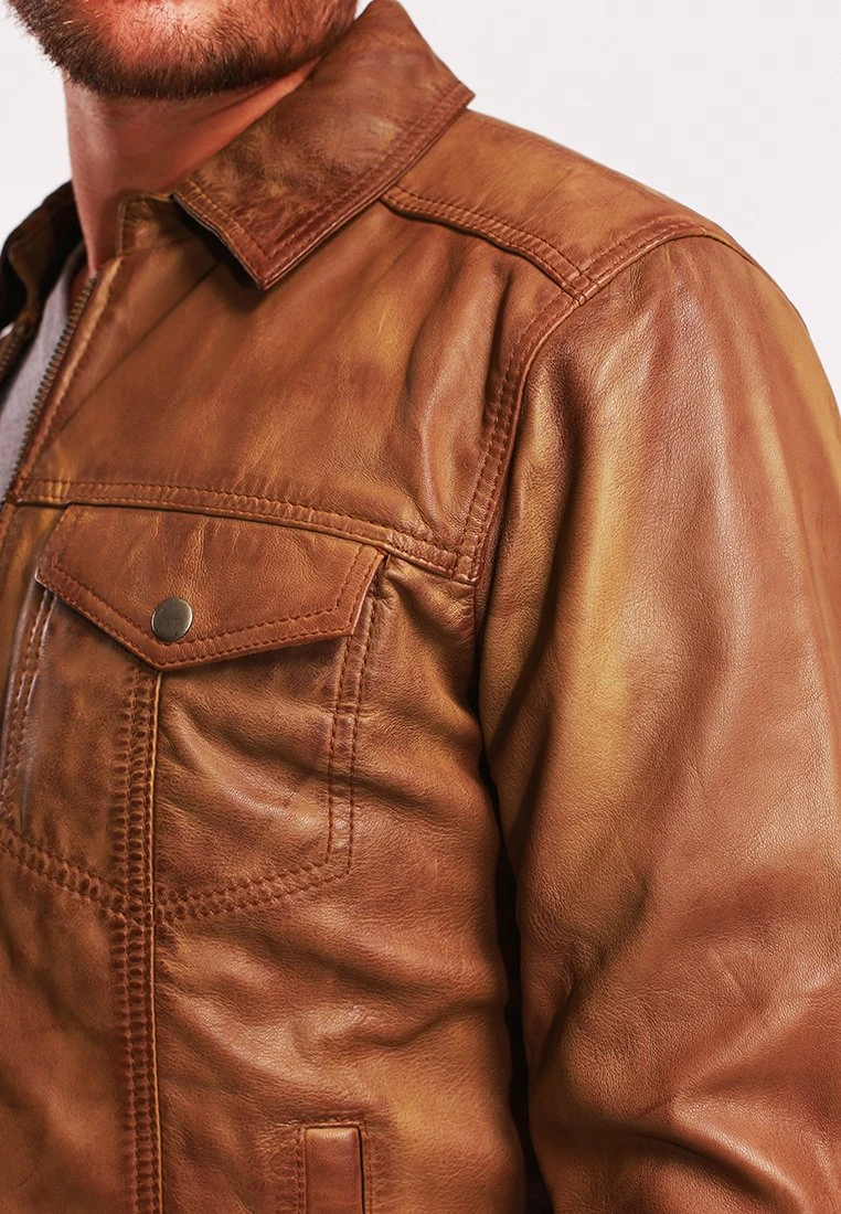 Lee Cooper Leren Jas - Vintage Cognac 4 Lee Cooper Leren Jas - Vintage Cognac - Afbeelding 4