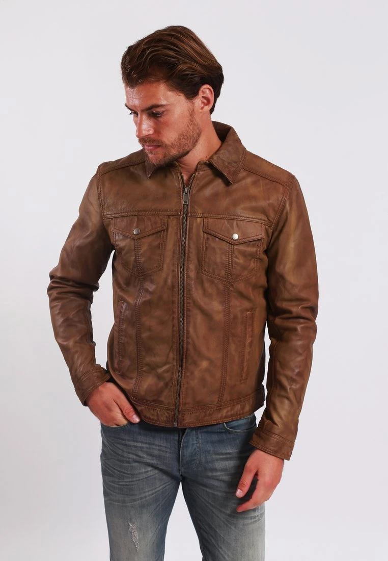 Lee Cooper Leren Jas - Vintage Cognac 1 Lee Cooper Leren Jas - Vintage Cognac